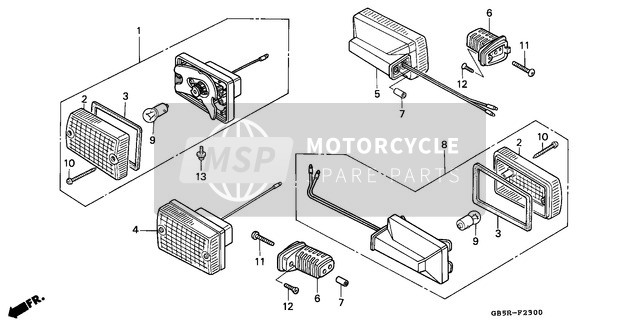 Honda C90CW 1994 Indicator (1) for a 1994 Honda C90CW